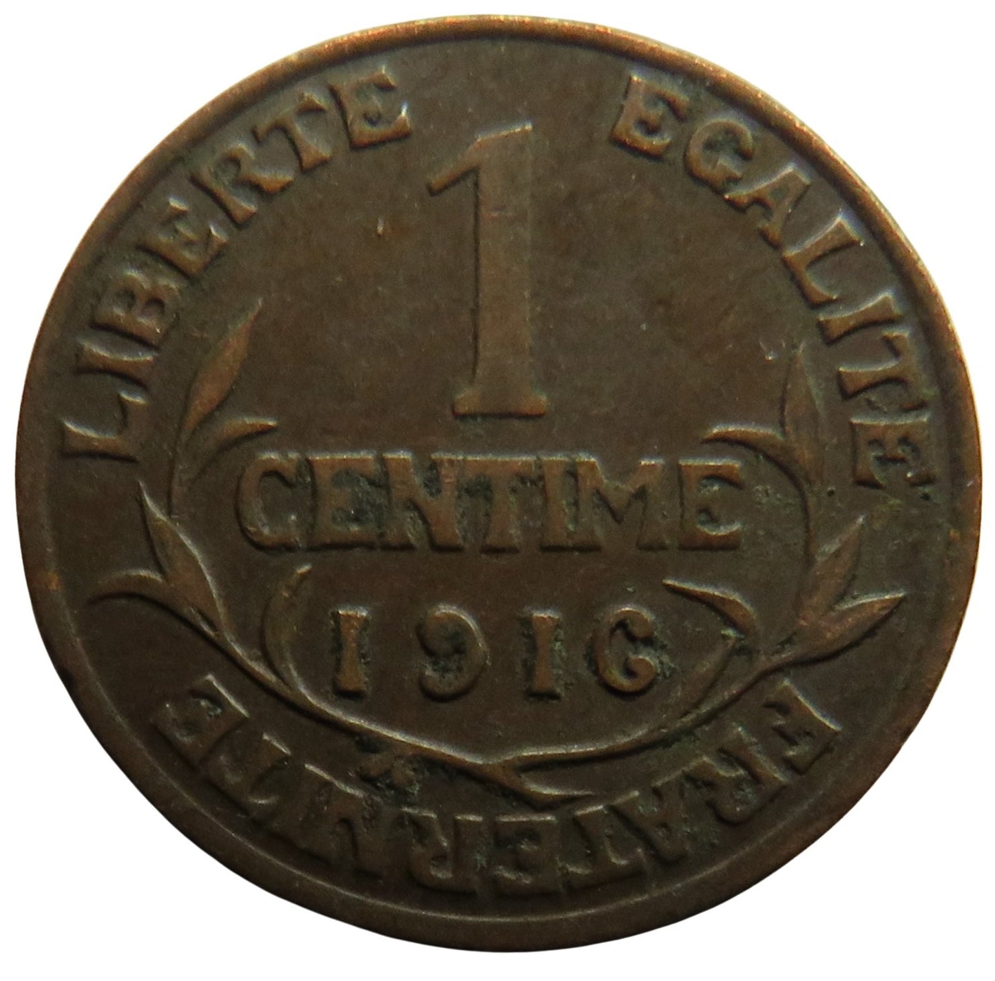 1916 France One Centime Coin