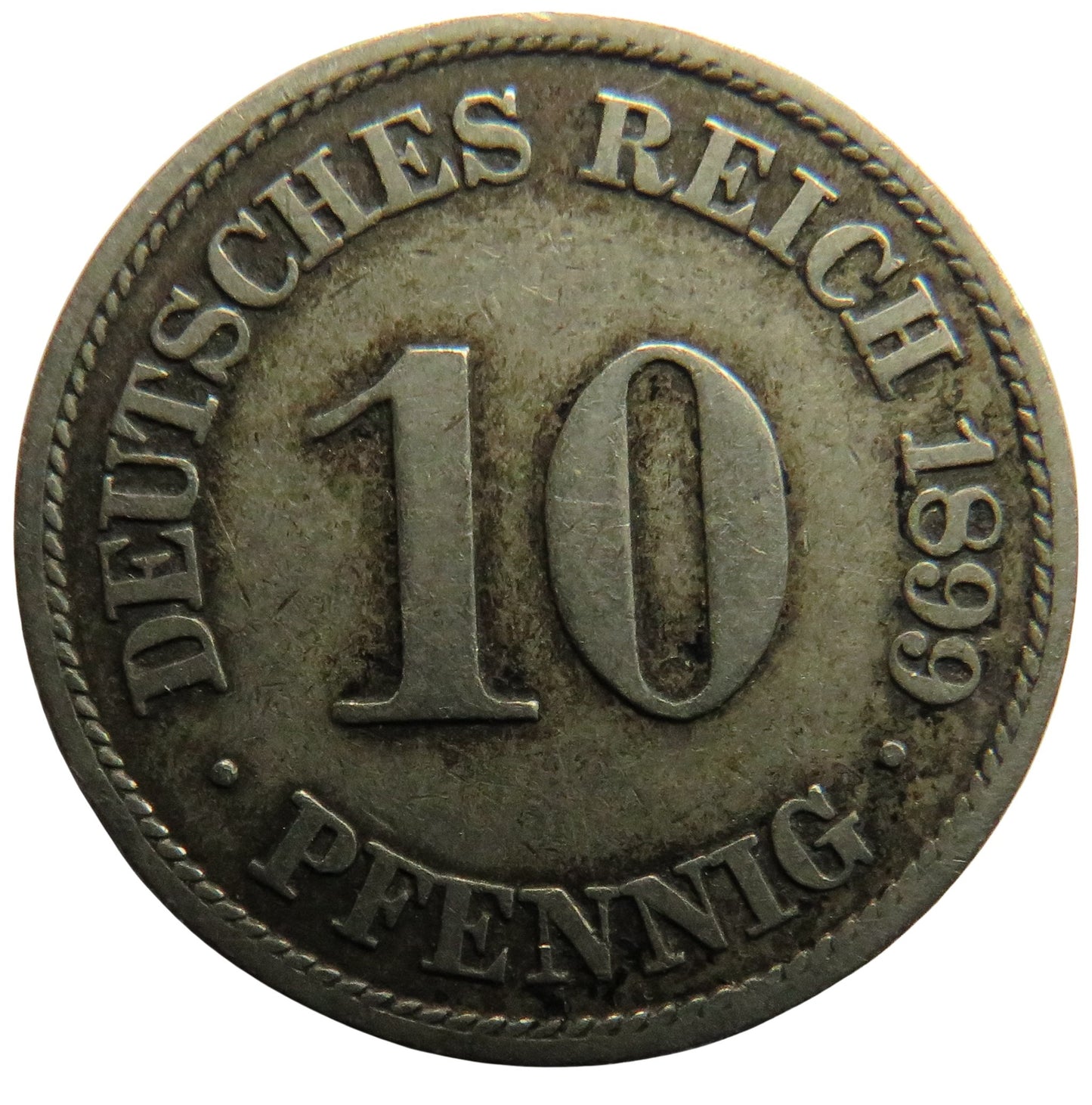 1899-A Germany 10 Pfennig Coin