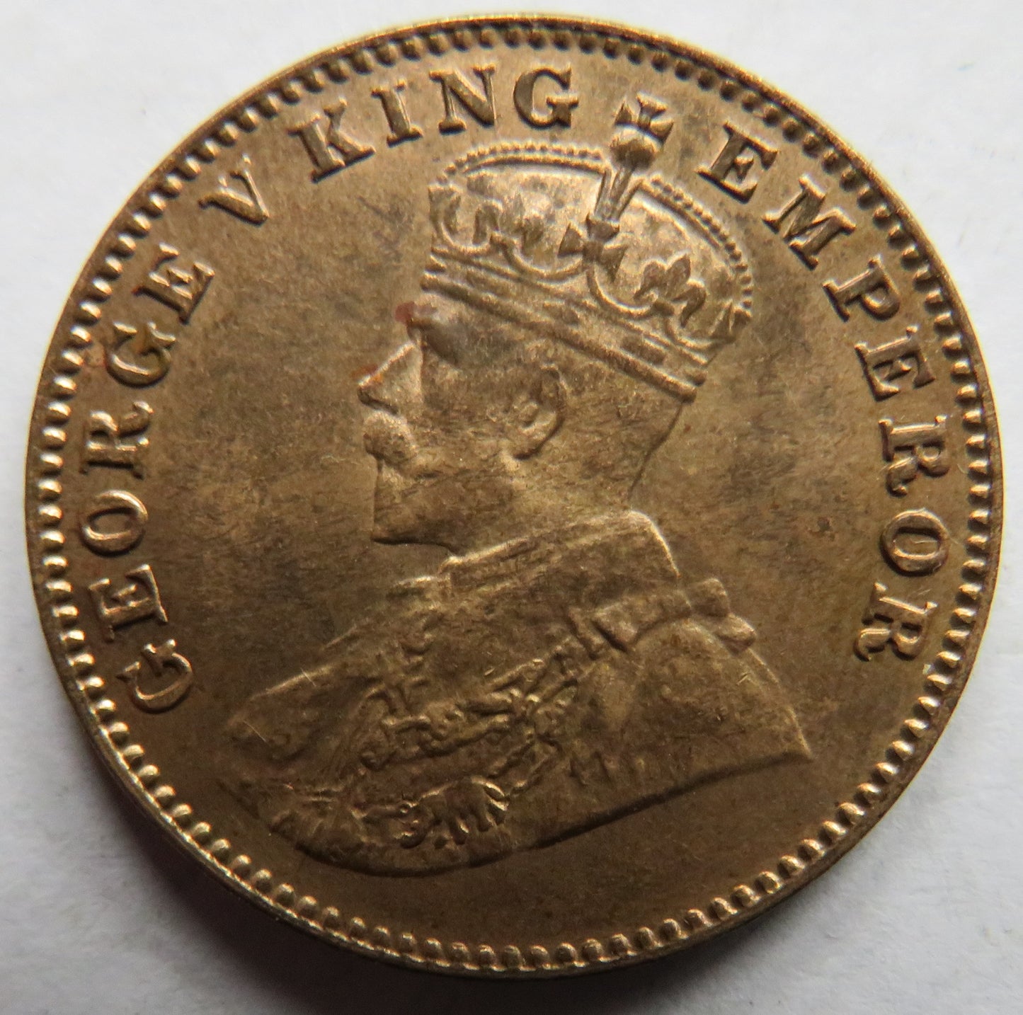 1927 King George V India 1/4 Anna Coin In High Grade