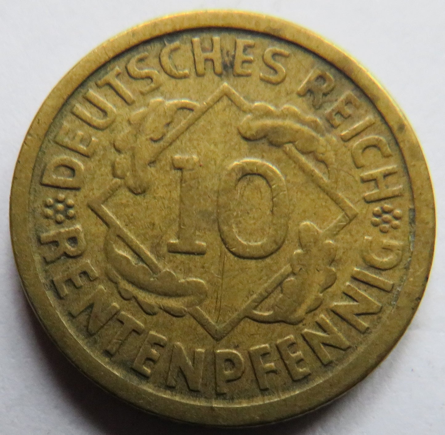 1924-A Germany - Weimar Republic 10 Reichspfennig Coin