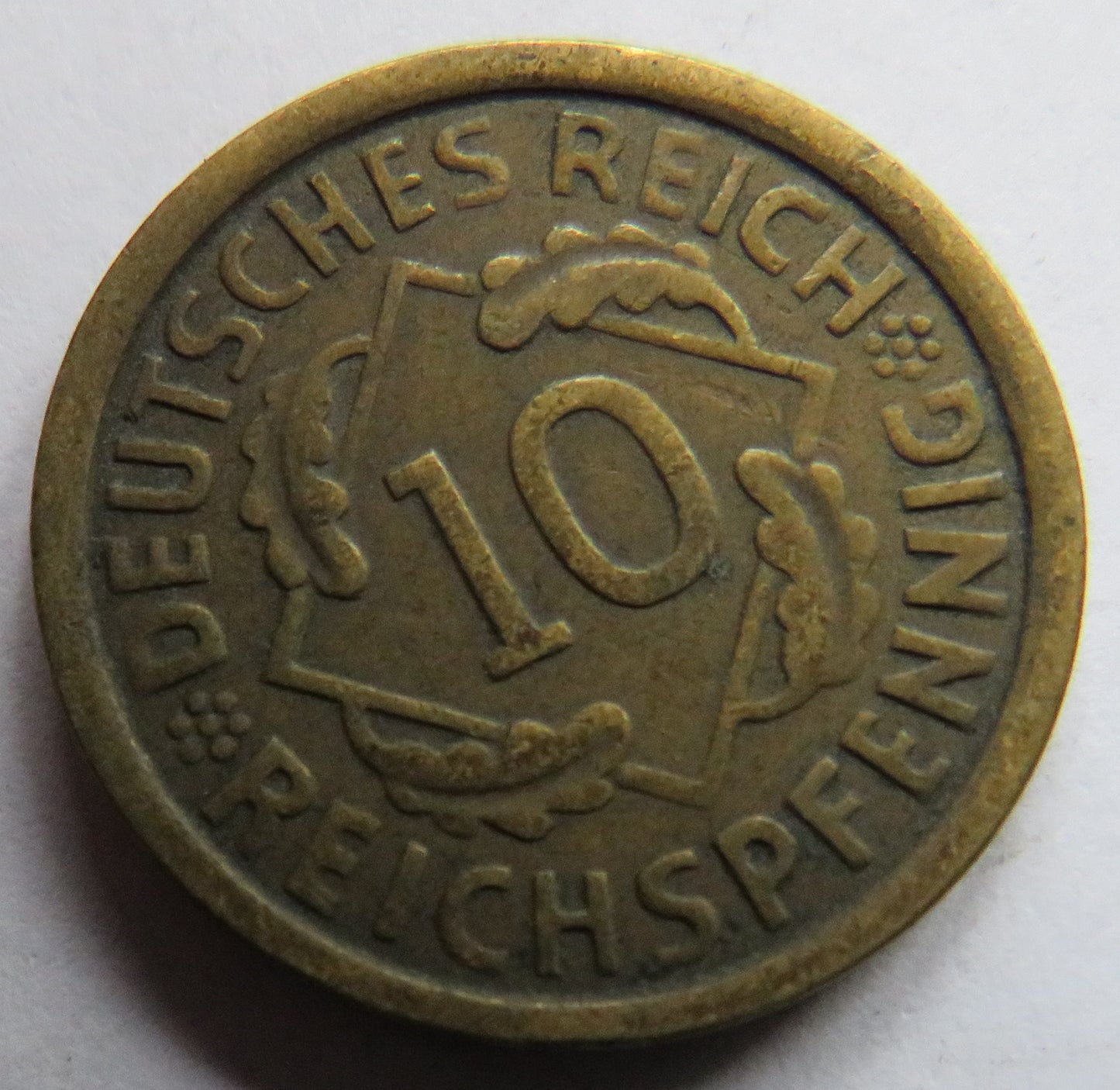 1924-A Germany - Weimar Republic 10 Reichspfennig Coin