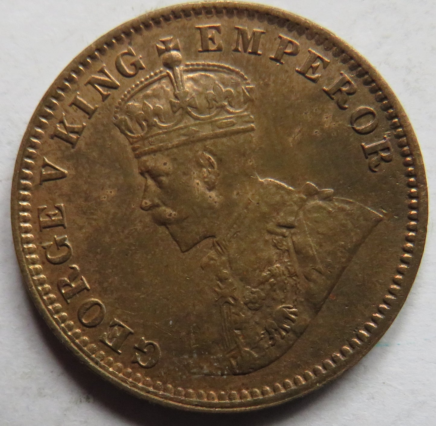 1917 King George V India 1/4 Anna Coin In High Grade