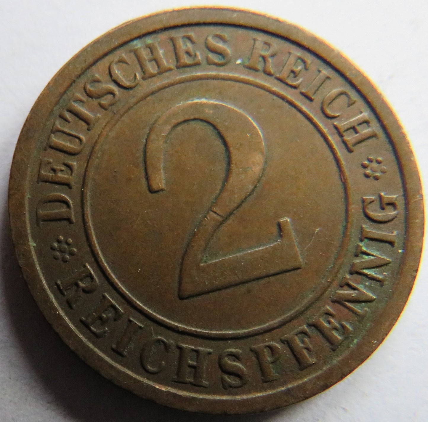 1925-A Germany - Weimar Republic 2 Reichspfennig Coin