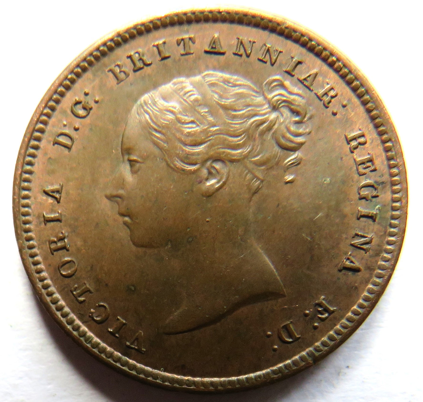 1844 Queen Victoria 1/2 Half-Farthing Coin In High Grade