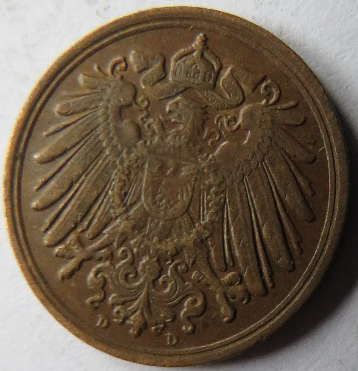 1893-D Germany 1 One Pfennig Coin