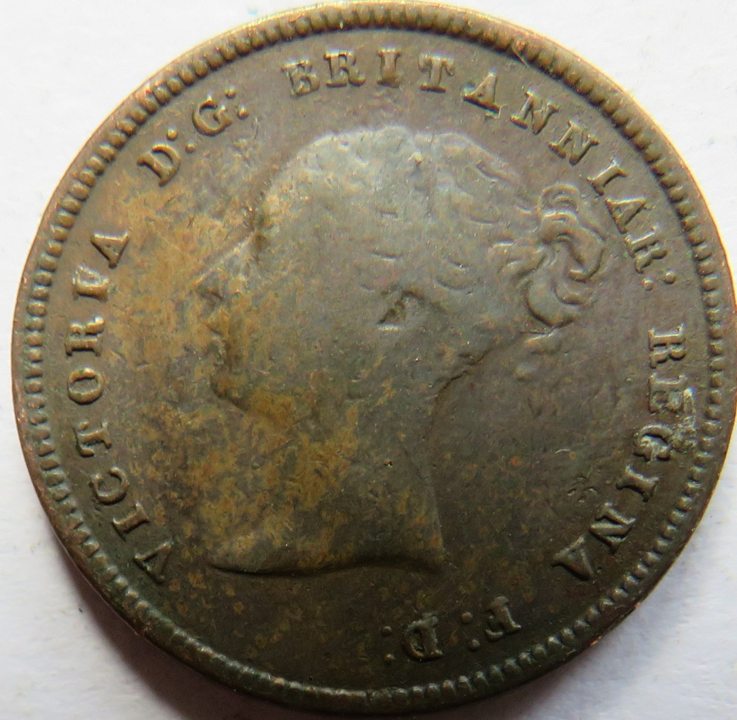 1844 Queen Victoria 1/2 Half-Farthing Coin - Great Britain
