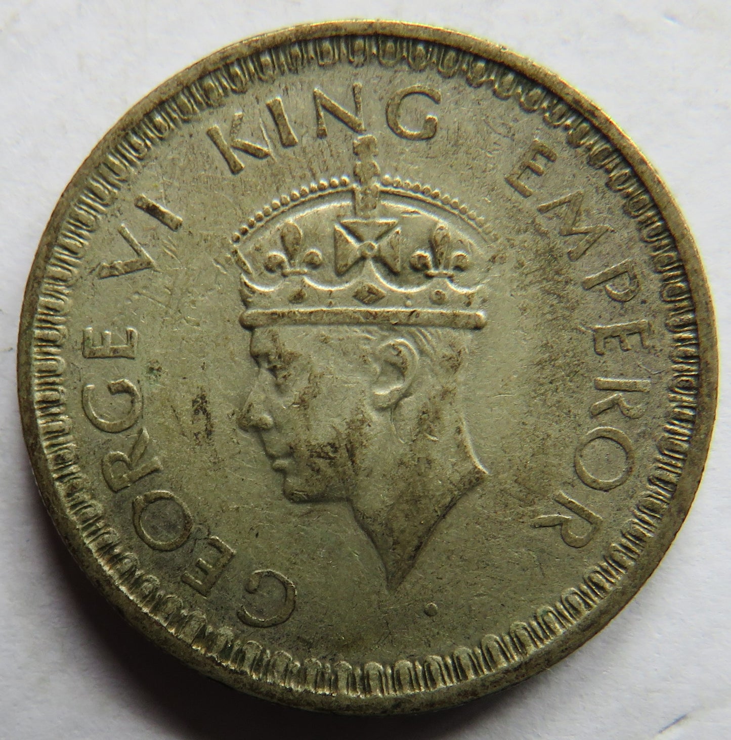1945 King George VI India 1/2 Rupee Coin
