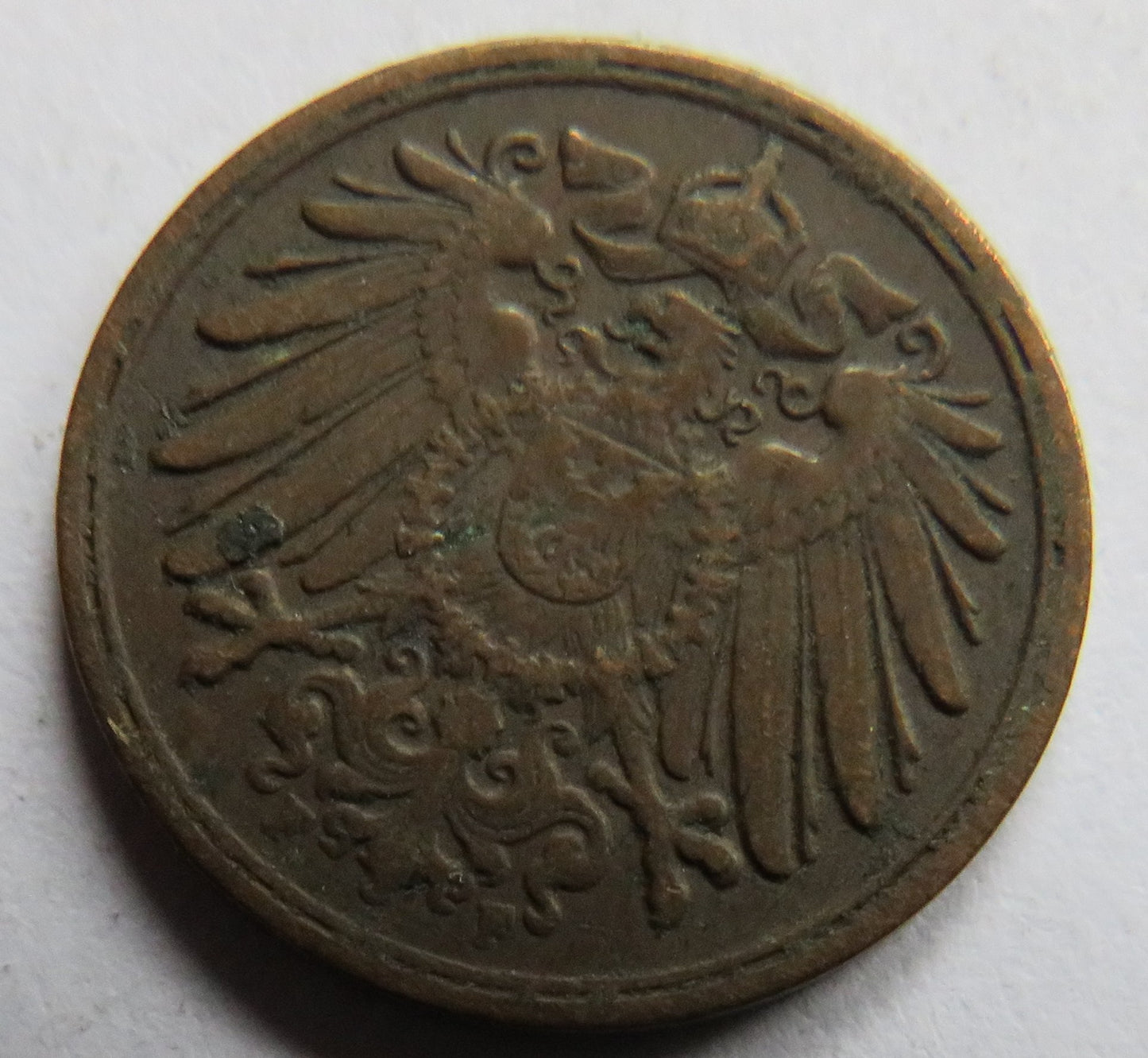 1913-F Germany 1 One Pfennig Coin