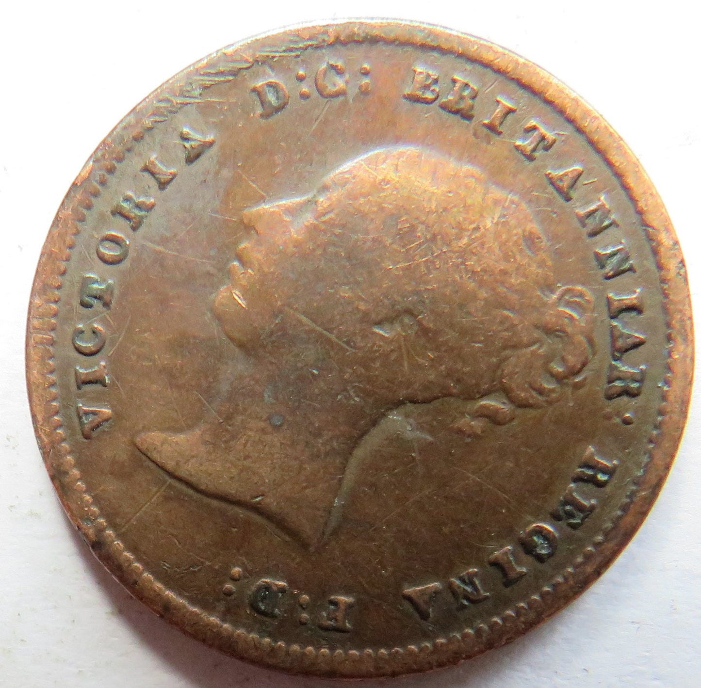 1843 Queen Victoria 1/2 Half-Farthing Coin - Great Britain
