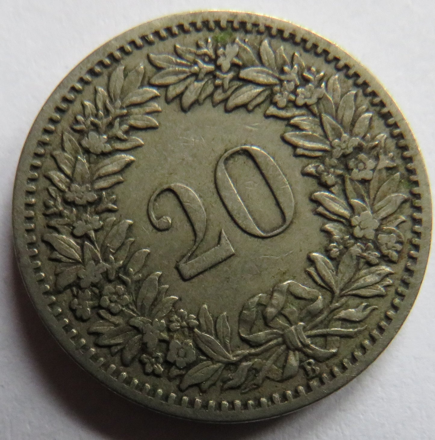 1887 Switzerland 20 Rappen Coin