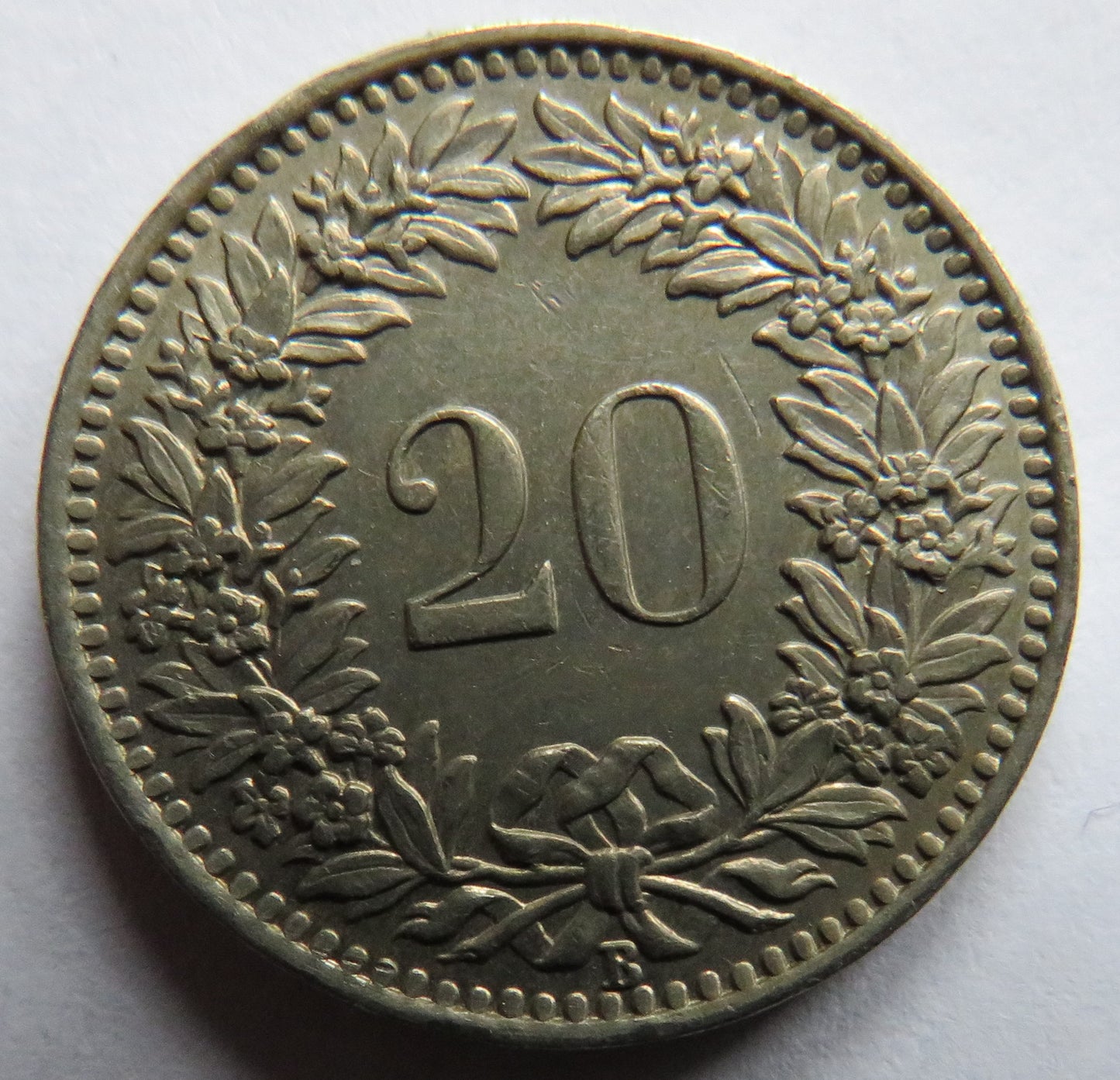 1943 Switzerland 20 Rappen Coin