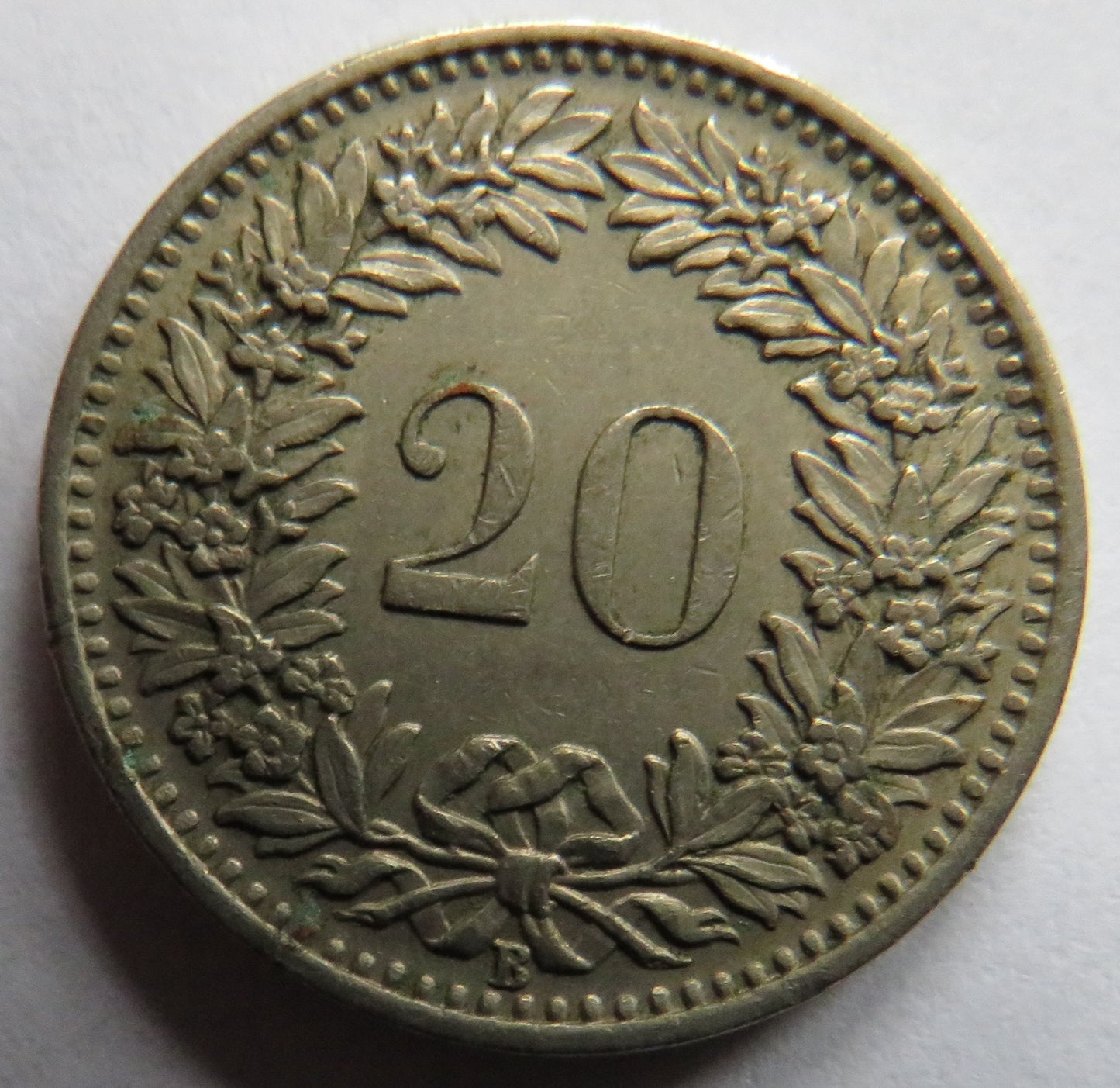 1953 Switzerland 20 Rappen Coin