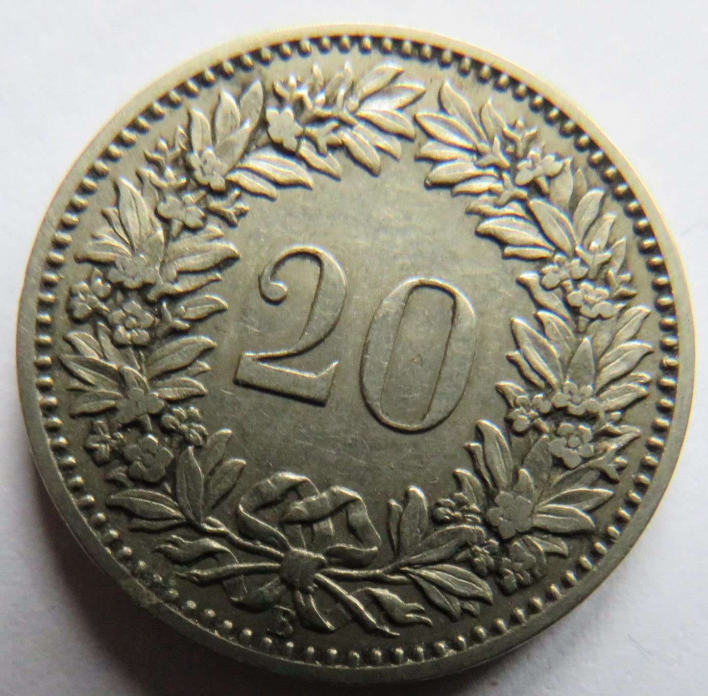 1891 Switzerland 20 Rappen Coin