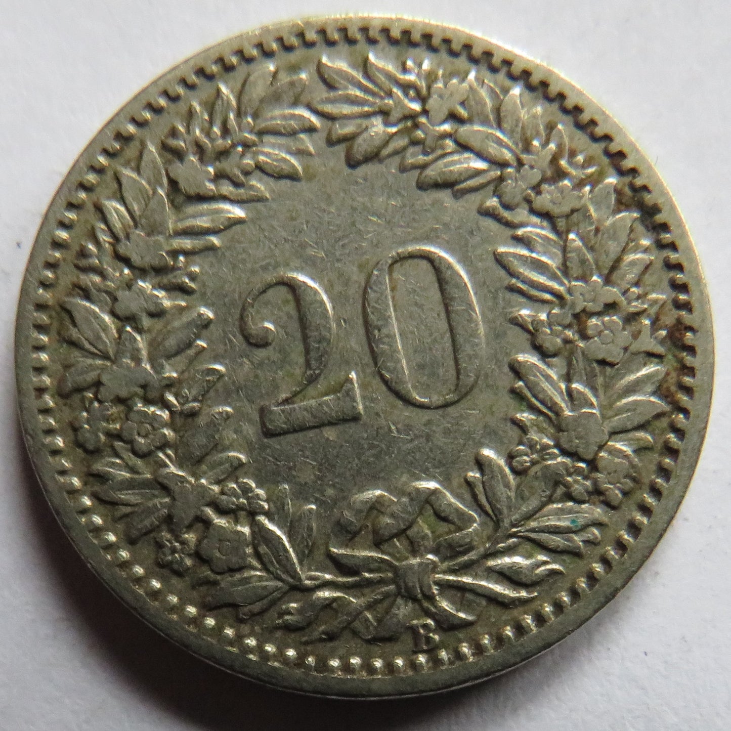 1902 Switzerland 20 Rappen Coin