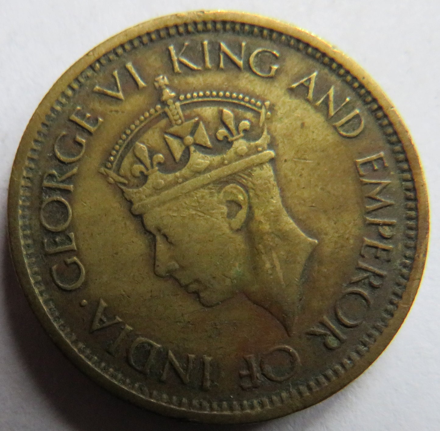 1943 King George VI Ceylon 50 Cents Coin