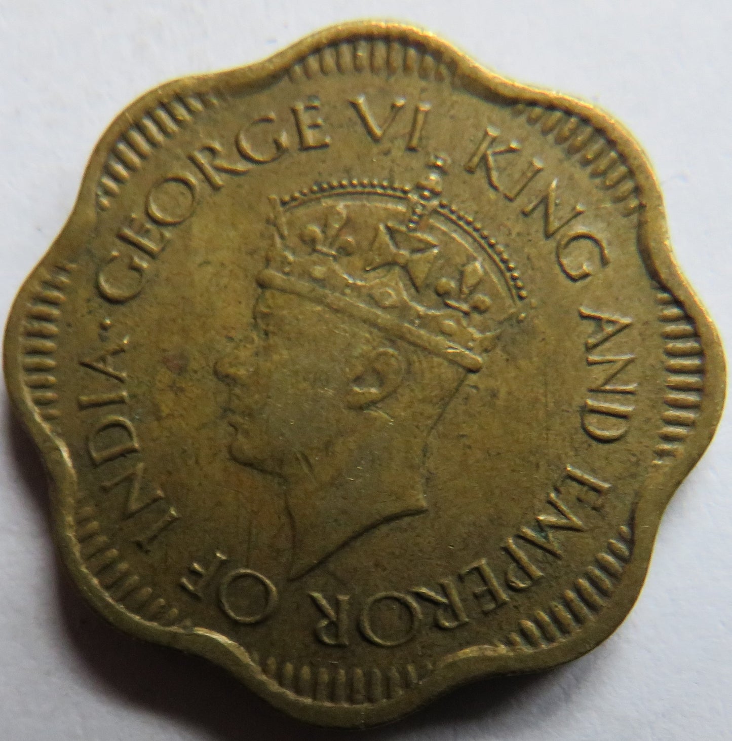 1944 King George VI Ceylon 10 Cents Coin