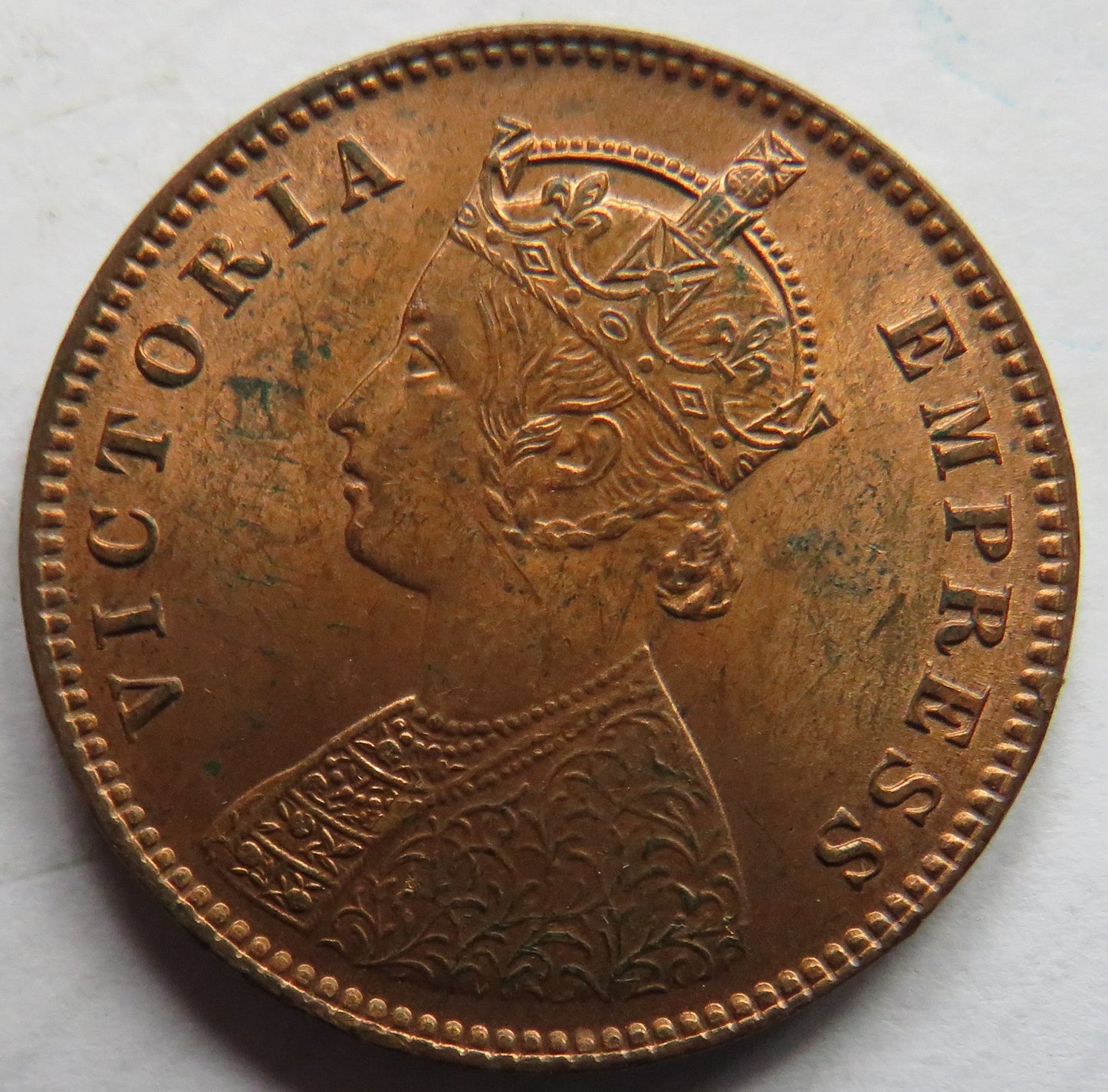 1891 Queen Victoria India Quarter Anna Coin In High Grade