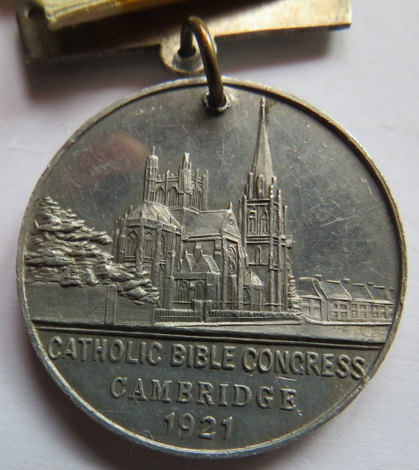 Catholic Bible Congress Cambridge Commemorative Medal St Jerome XV Centenary 420-1921