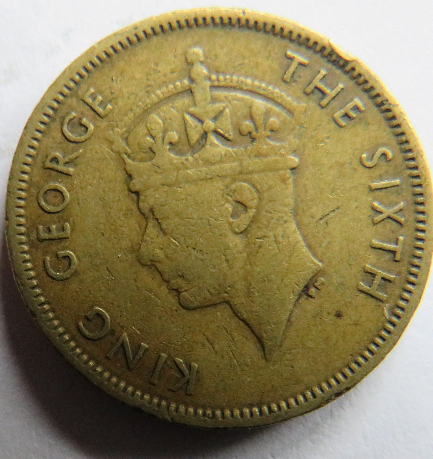 1950 King George VI Hong Kong 10 Cents Coin