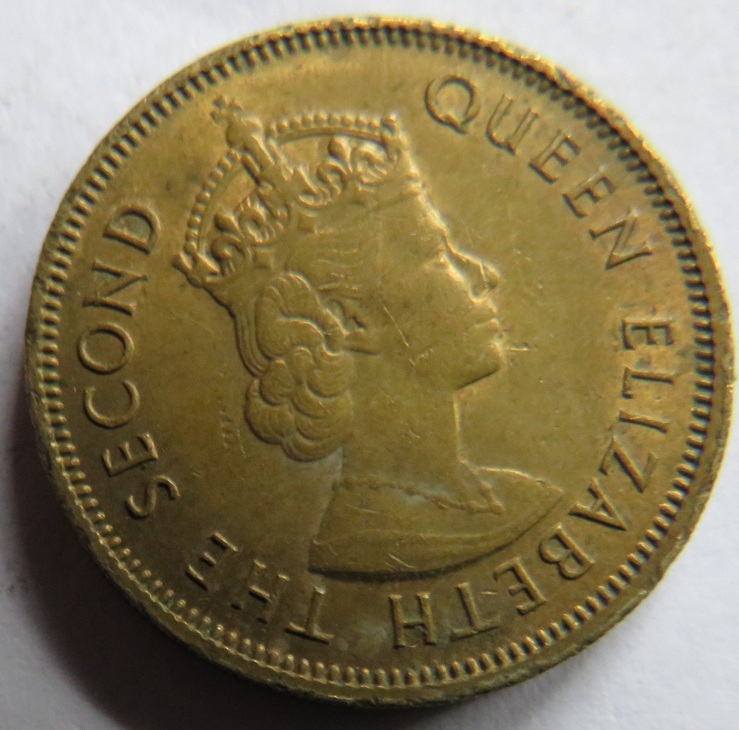 1960 Queen Elizabeth II Hong Kong 10 Cents Coin