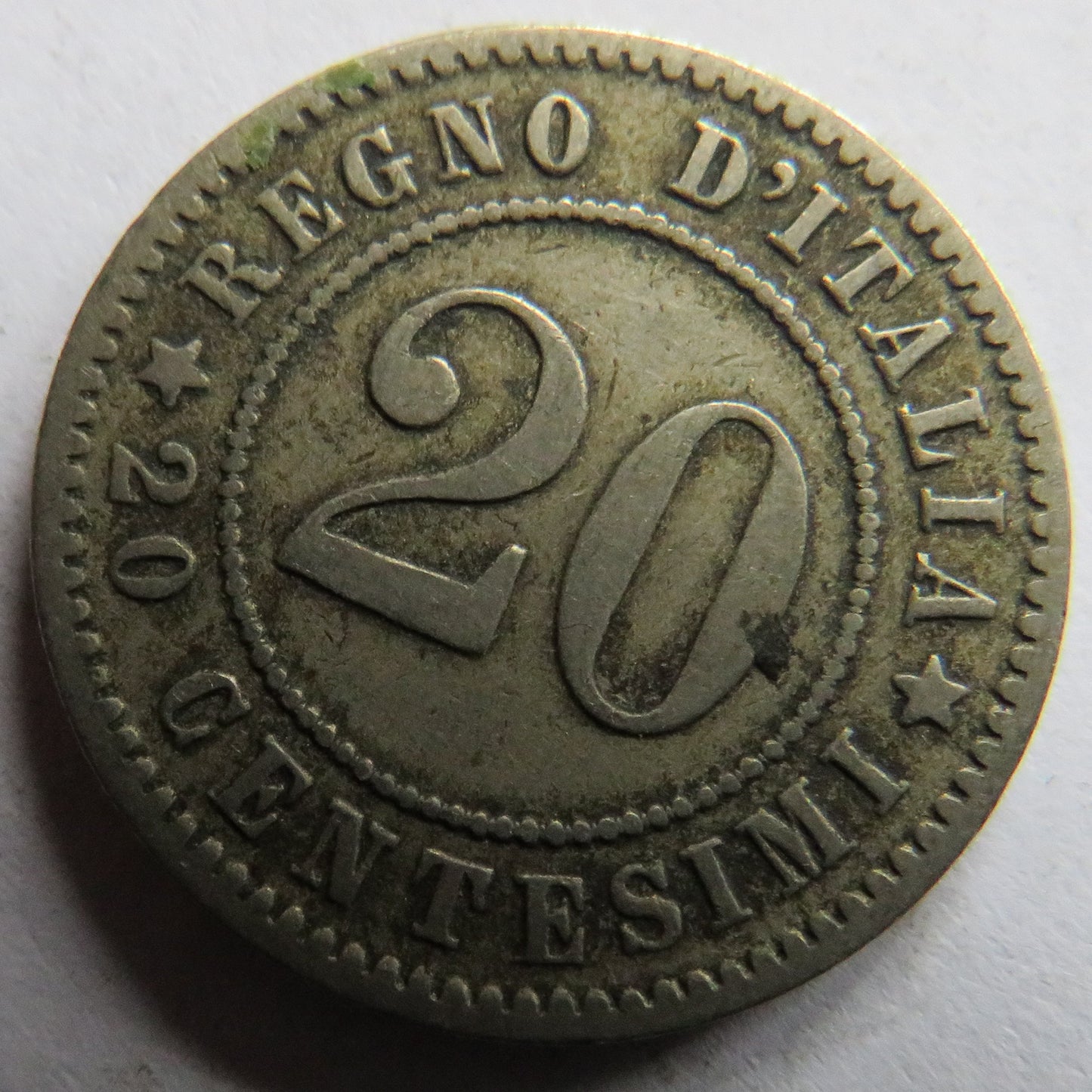 1894 Italy 20 Centesimi Coin