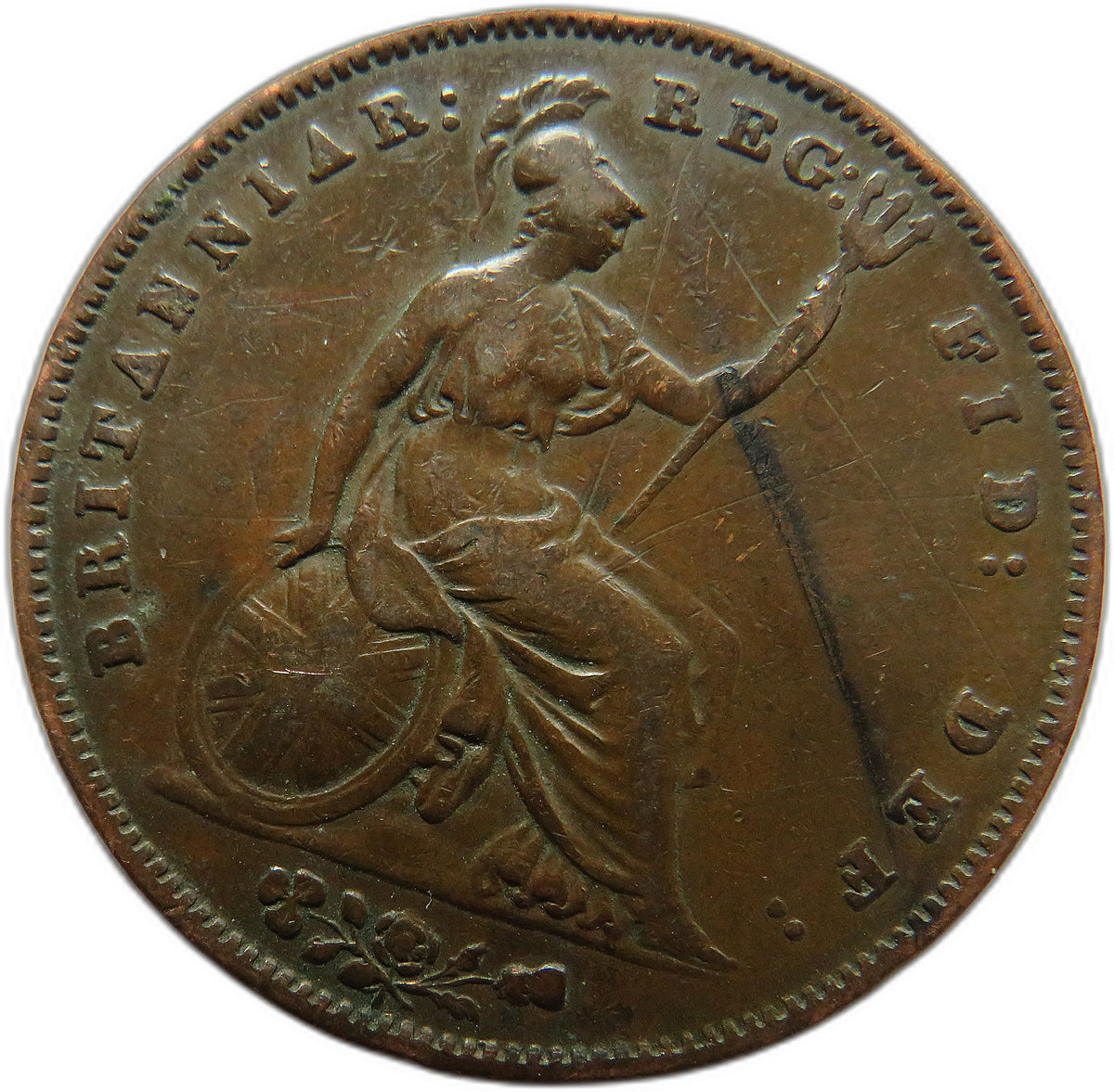1858 Queen Victoria Young Head One Penny Coin - Great Britain