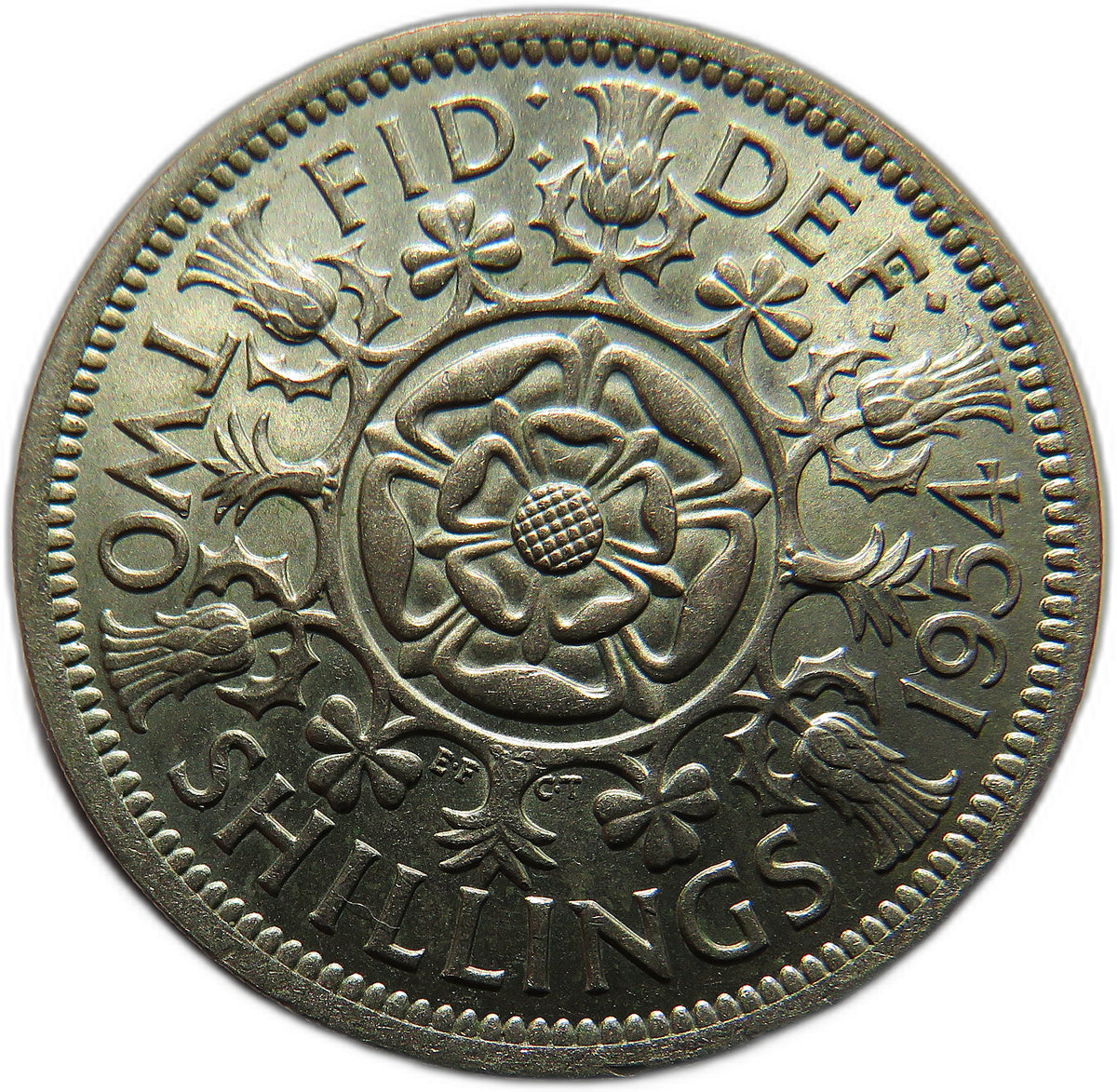 1954 Queen Elizabeth II Florin / Two Shillings Coin In High Grade - Great Britain