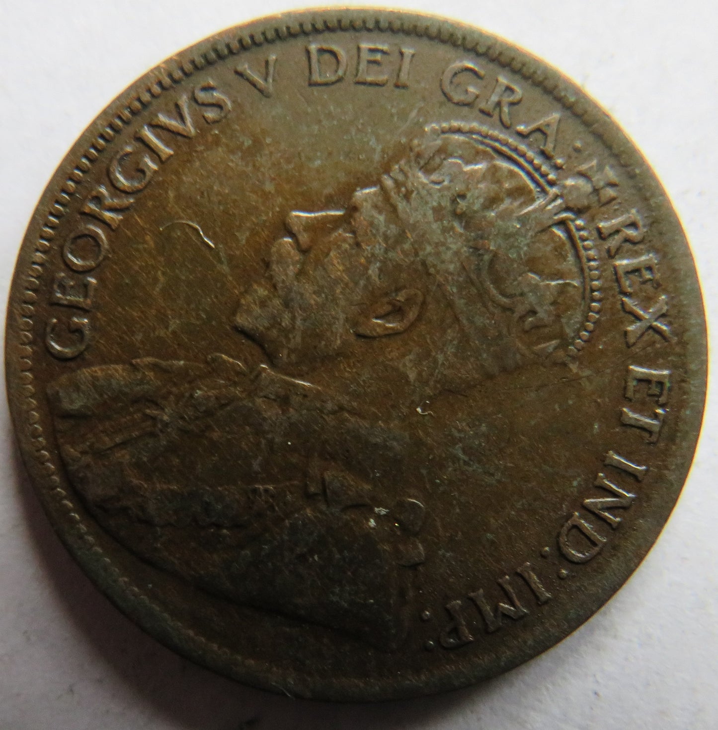 1919 King George V Canada One Cent Coin
