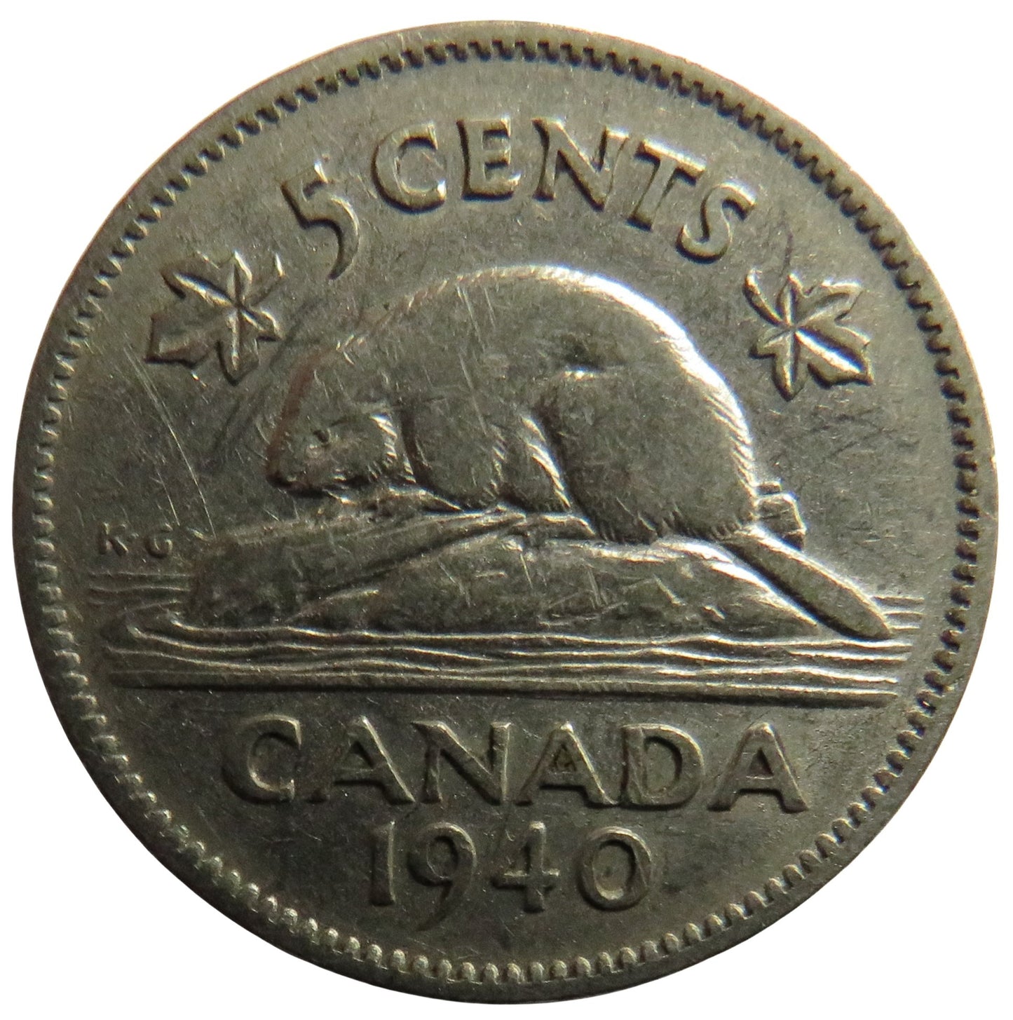 1940 King George VI Canada 5 Cents Coin