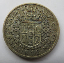 Load image into Gallery viewer, 1942 King George VI New Zealand Silver Halfcrown Coin
