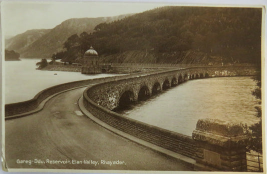 Old Postcard Of Gareg-Ddu Reservoir, Elan-Valley, Rhayader 1933