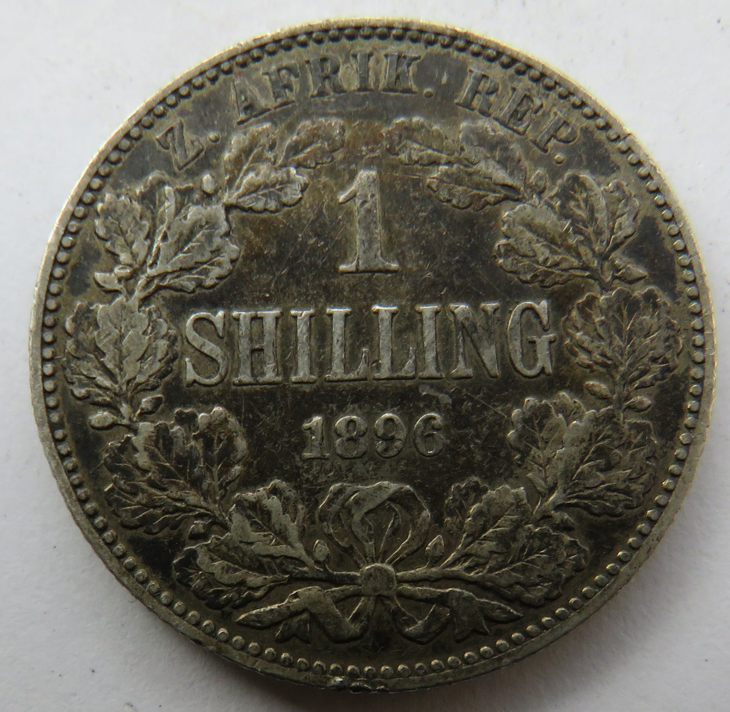 1896 South Africa Silver One Shilling Coin Graffitied