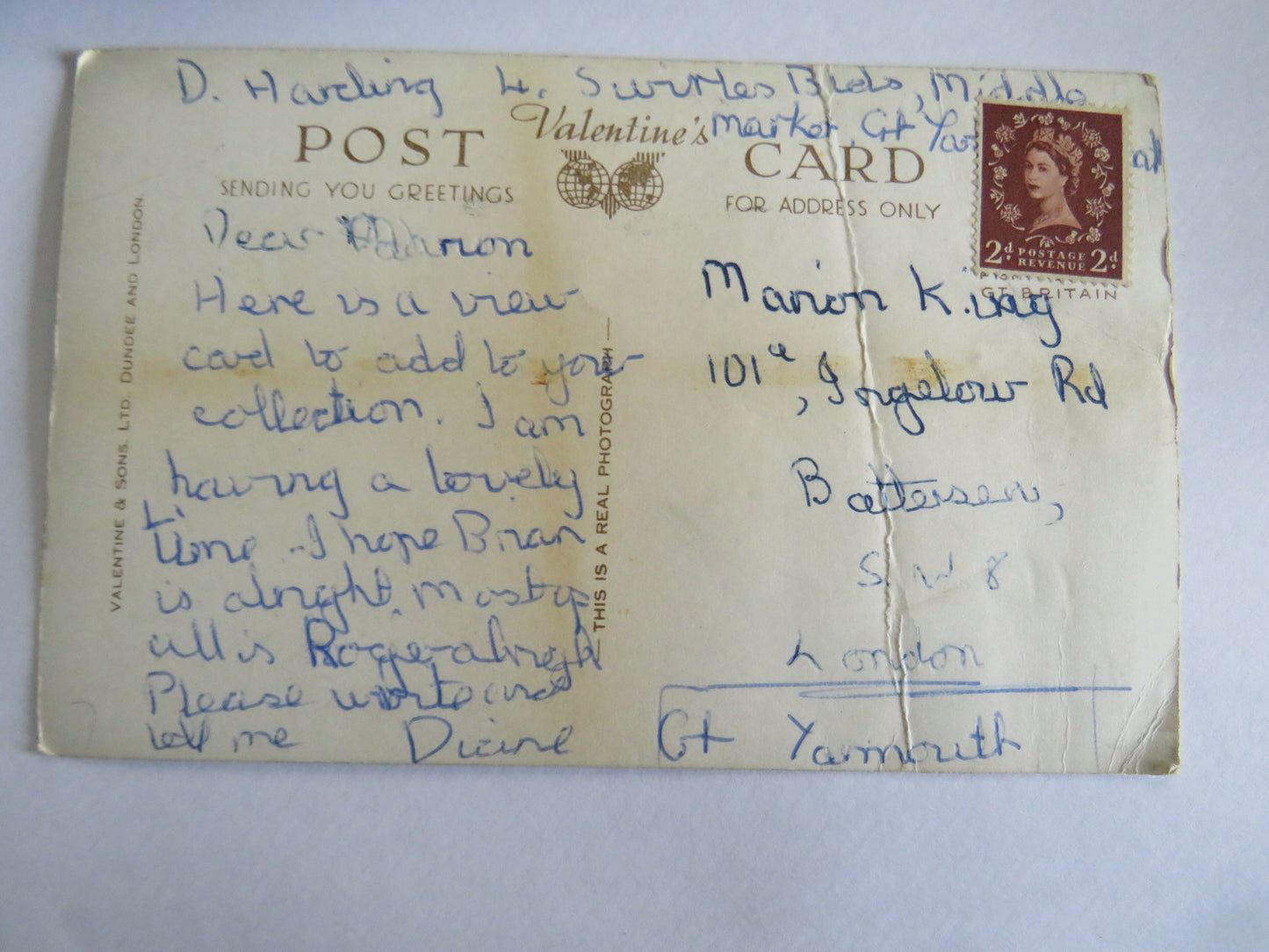 Old Postcard Greetings From Great Yarmouth