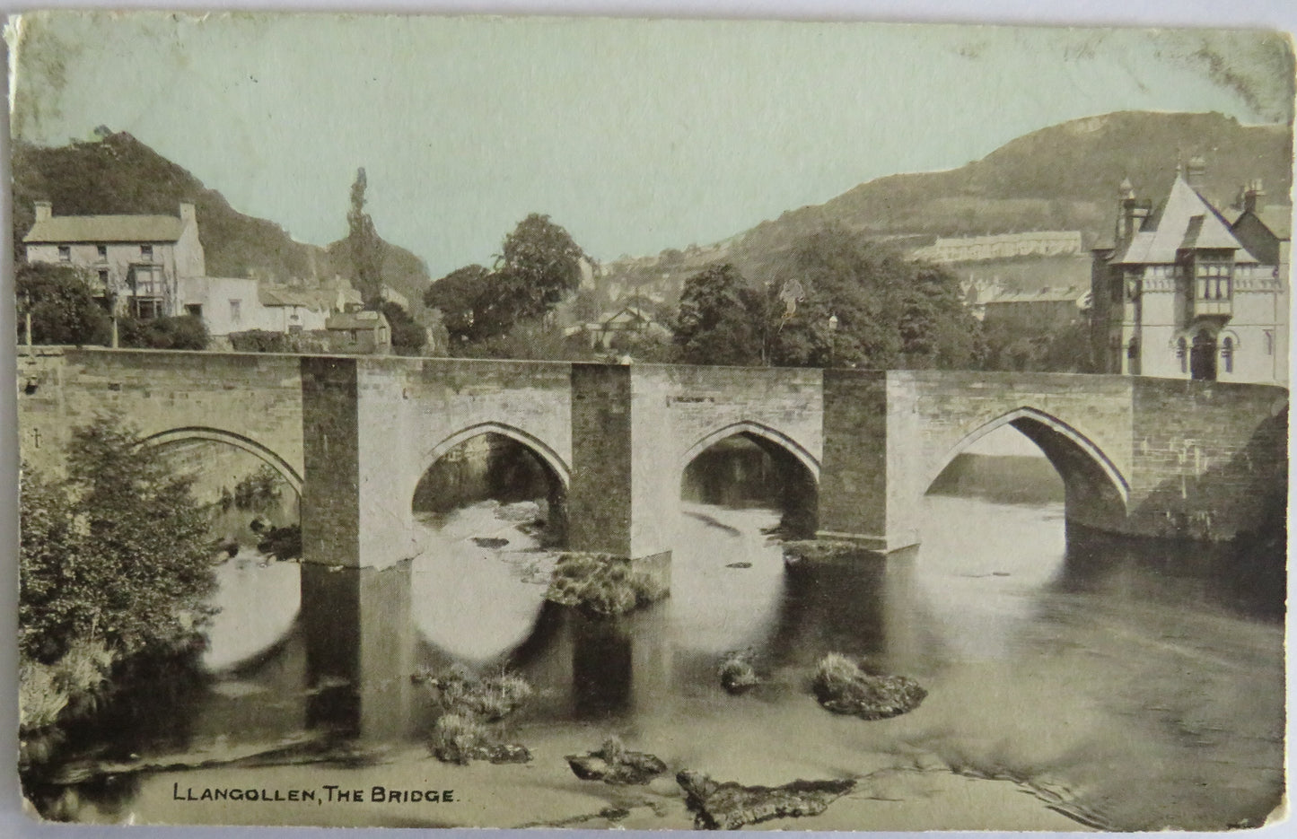 Old Postcard Of Llangollen, The Bridge 1906