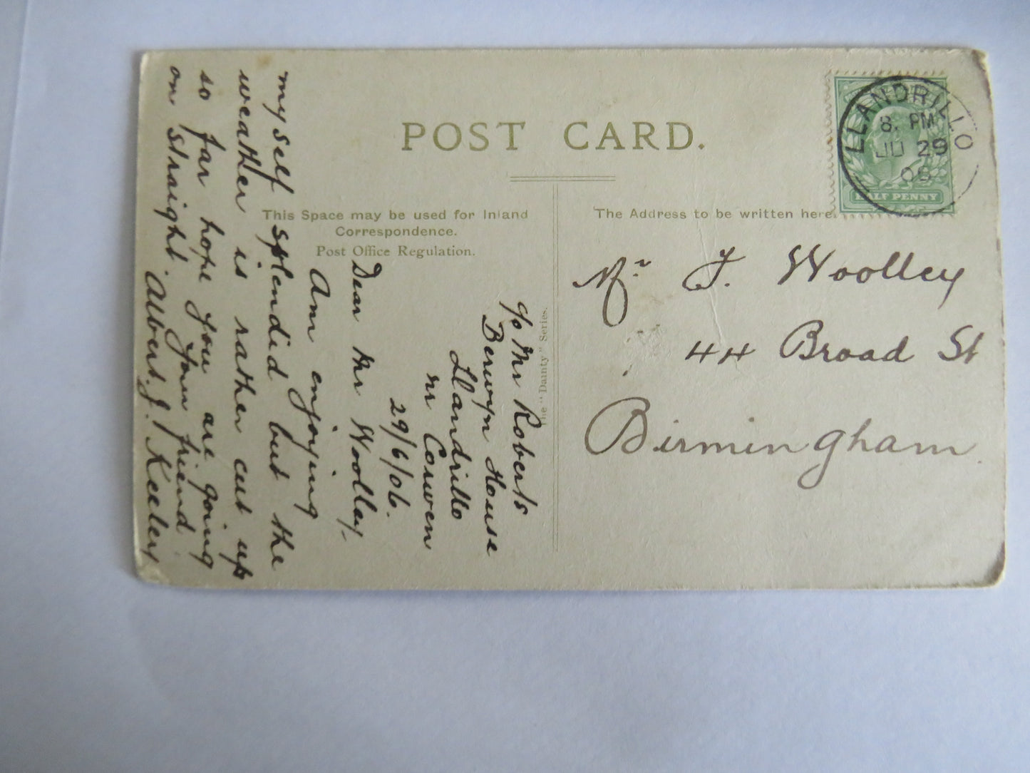 Old Postcard Of Llangollen, The Bridge 1906