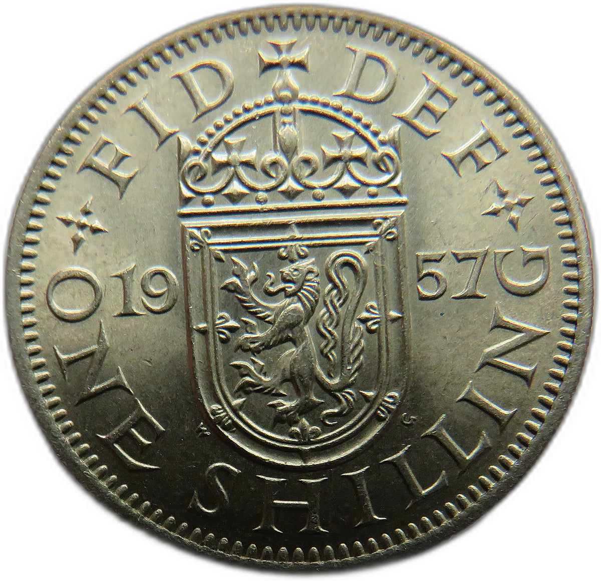 1957 Queen Elizabeth II (Scottish) Shilling Coin In High Grade - Great Britain