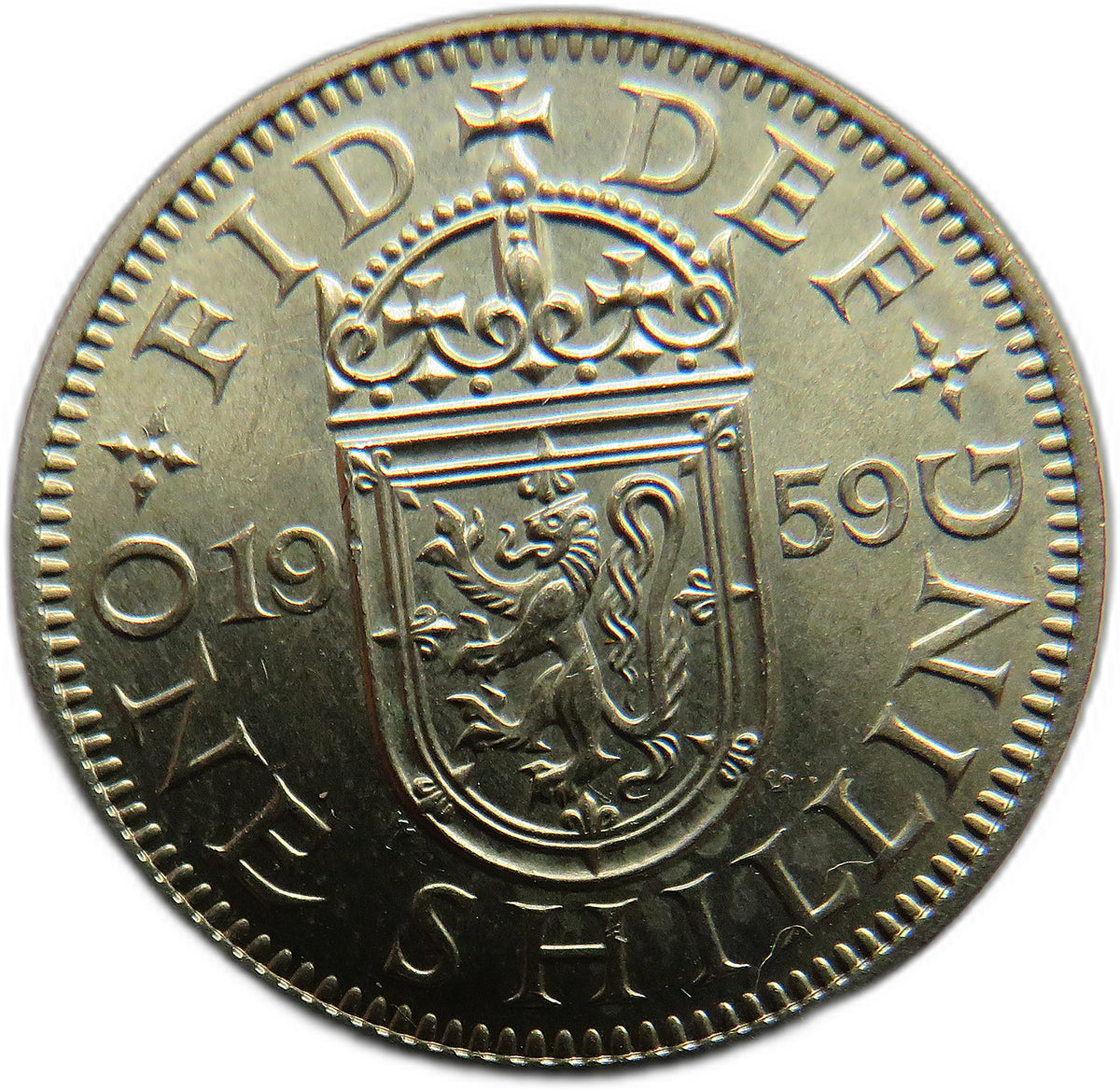 1959 Queen Elizabeth II (Scottish) Shilling Coin In High Grade - Great Britain