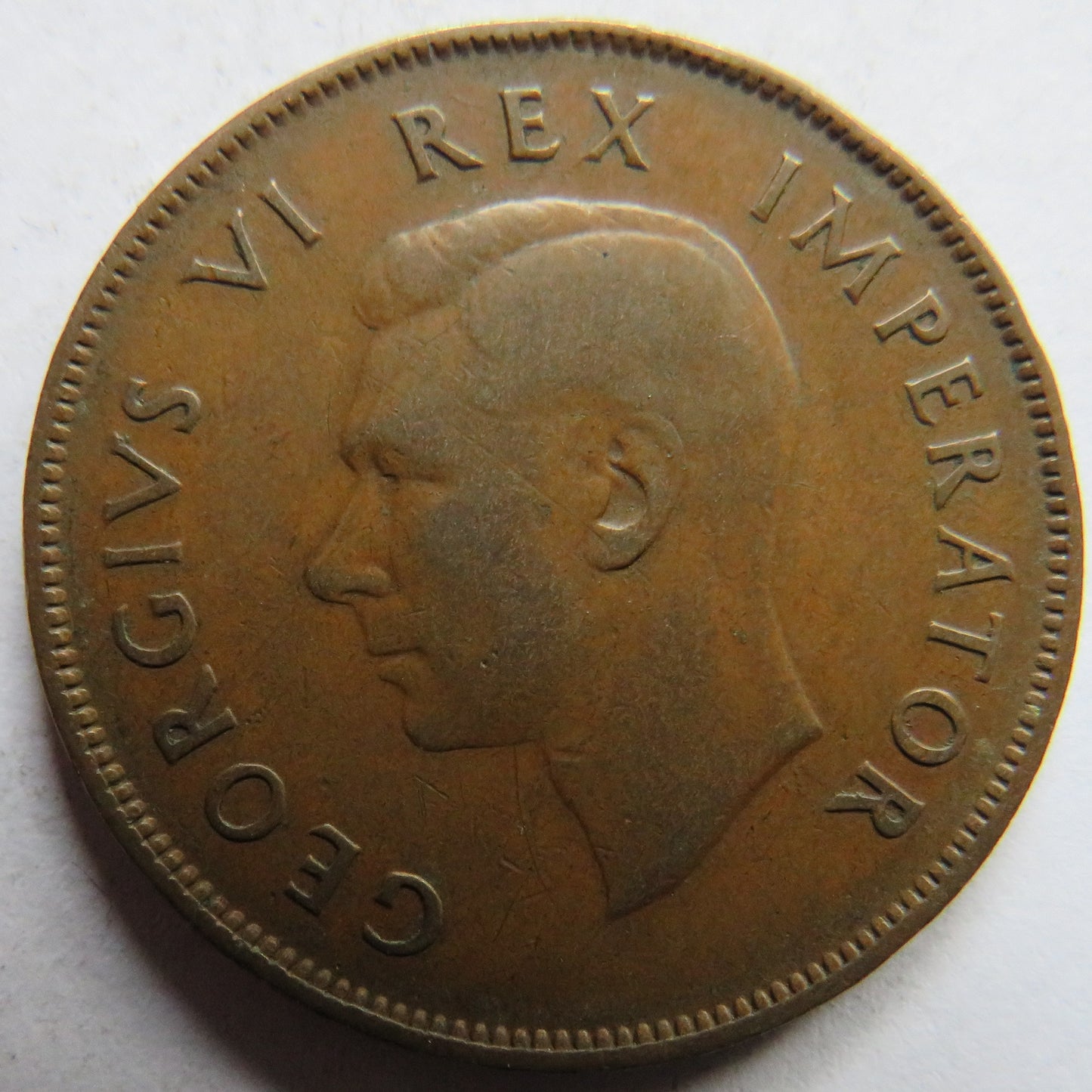 1937 King George VI South Africa One Penny Coin