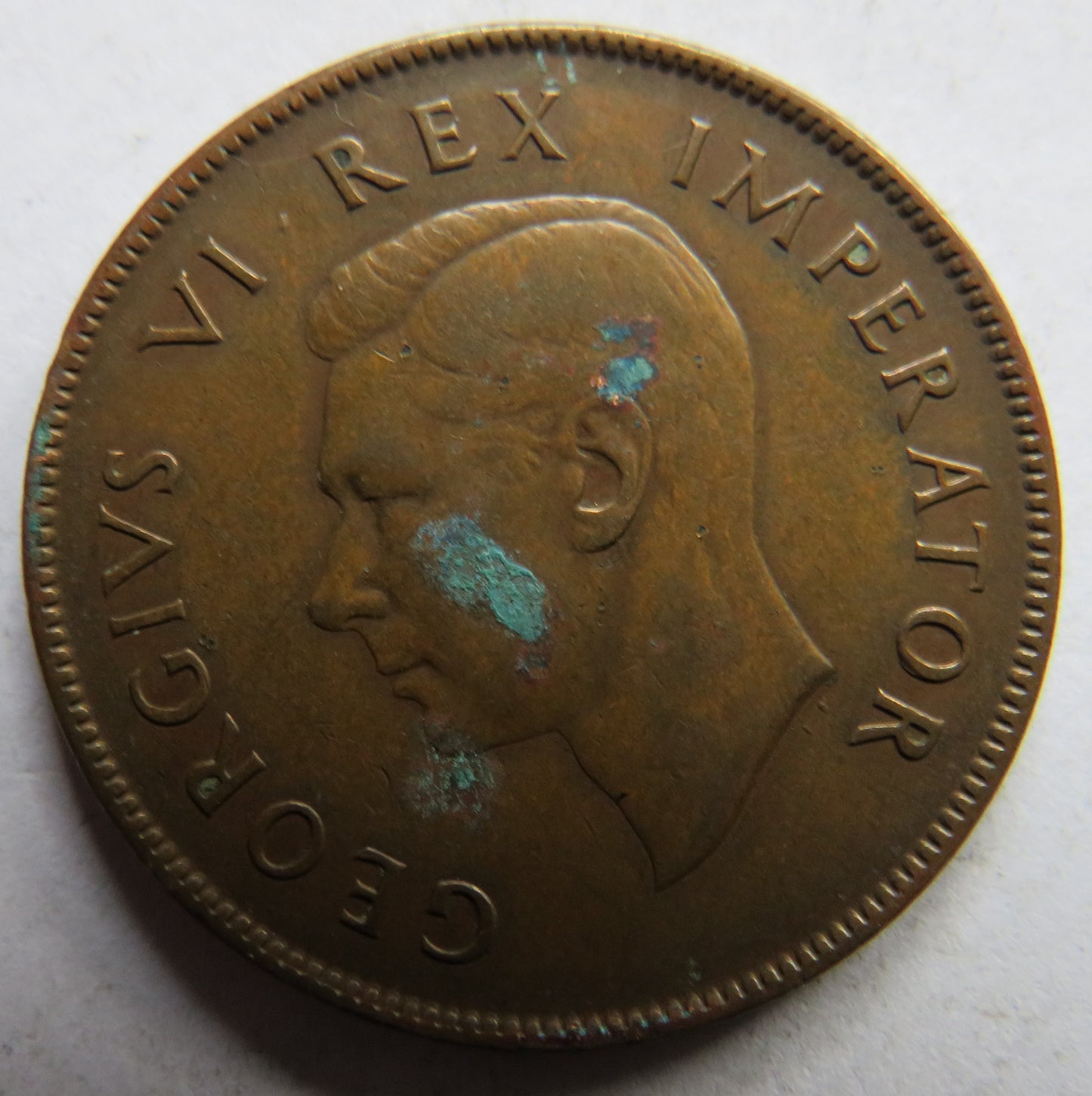 1938 King George VI South Africa One Penny Coin