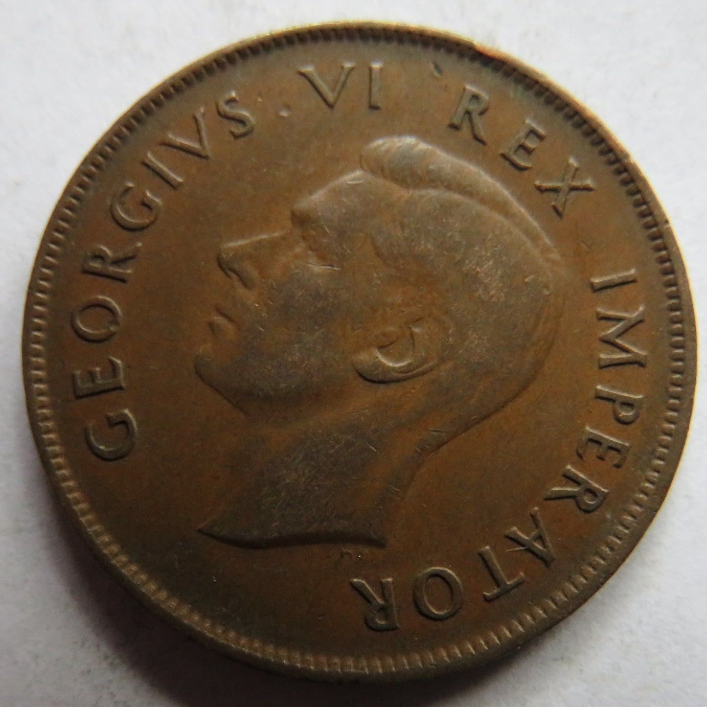 1941 King George VI South Africa One Penny Coin