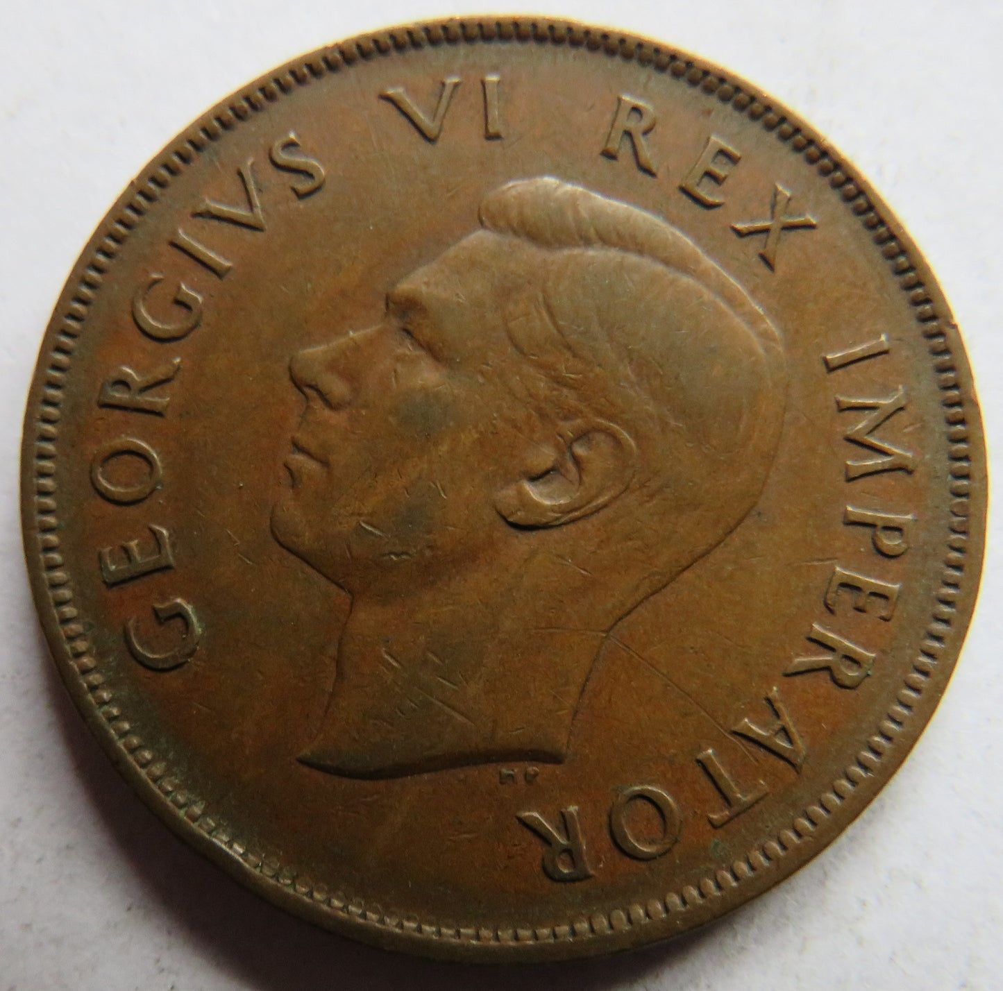 1941 King George VI South Africa One Penny Coin