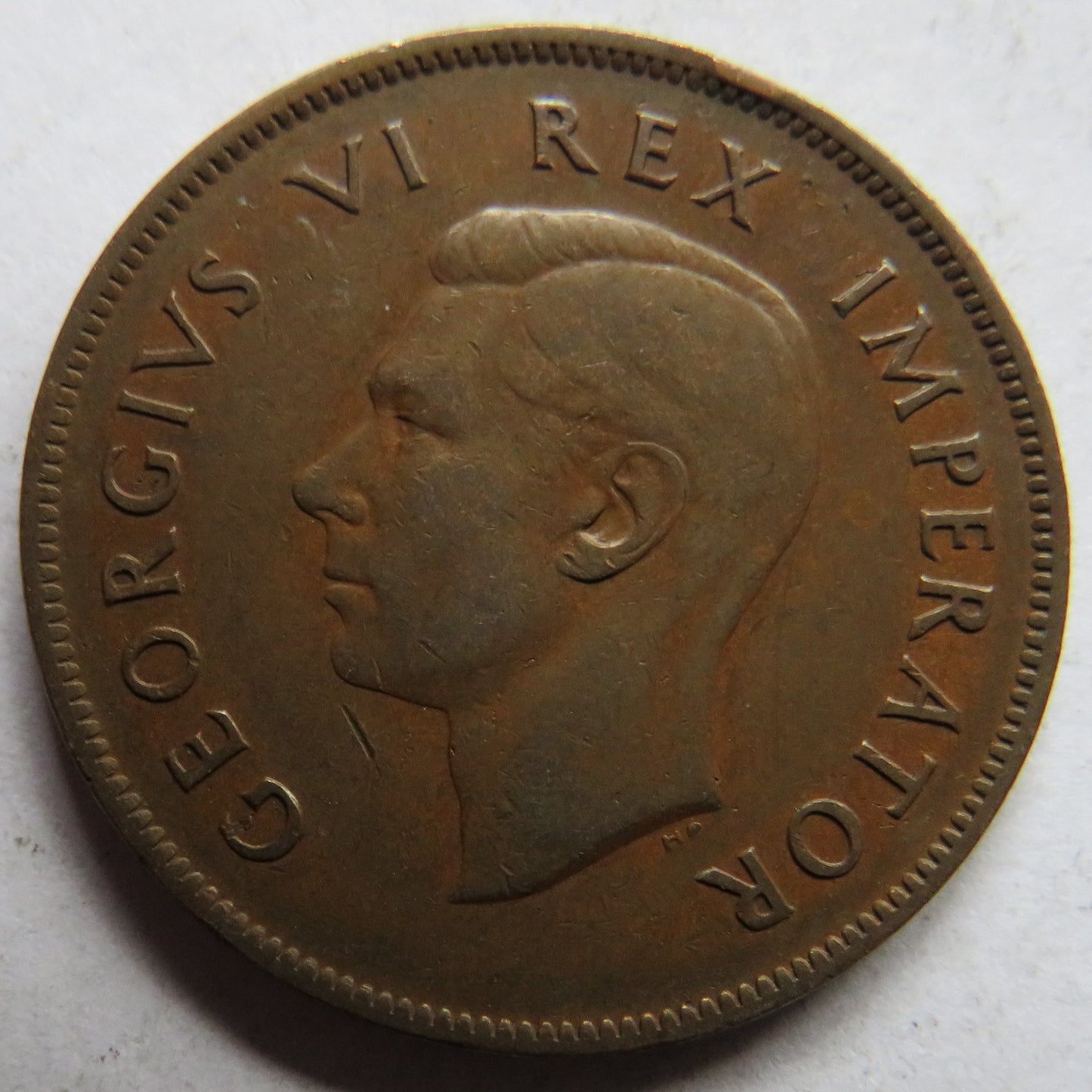 1941 King George VI South Africa One Penny Coin