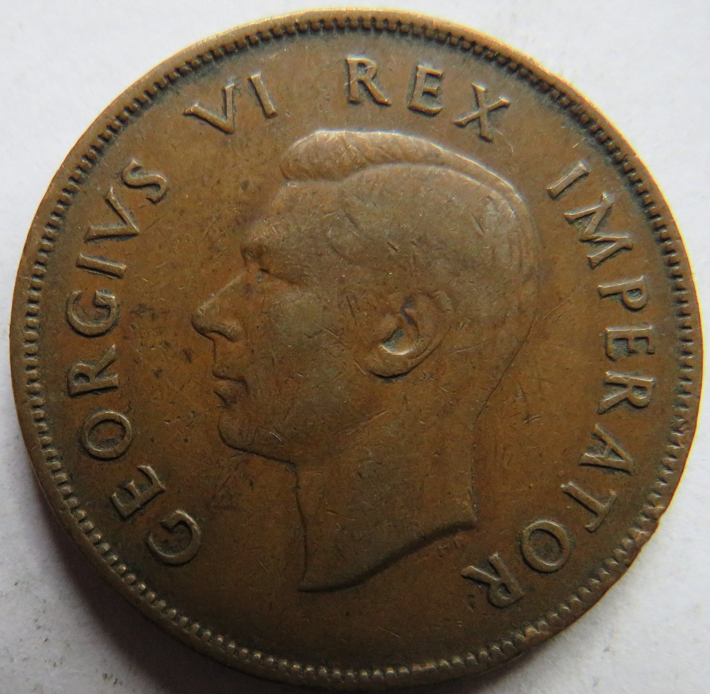 1942 King George VI South Africa One Penny Coin