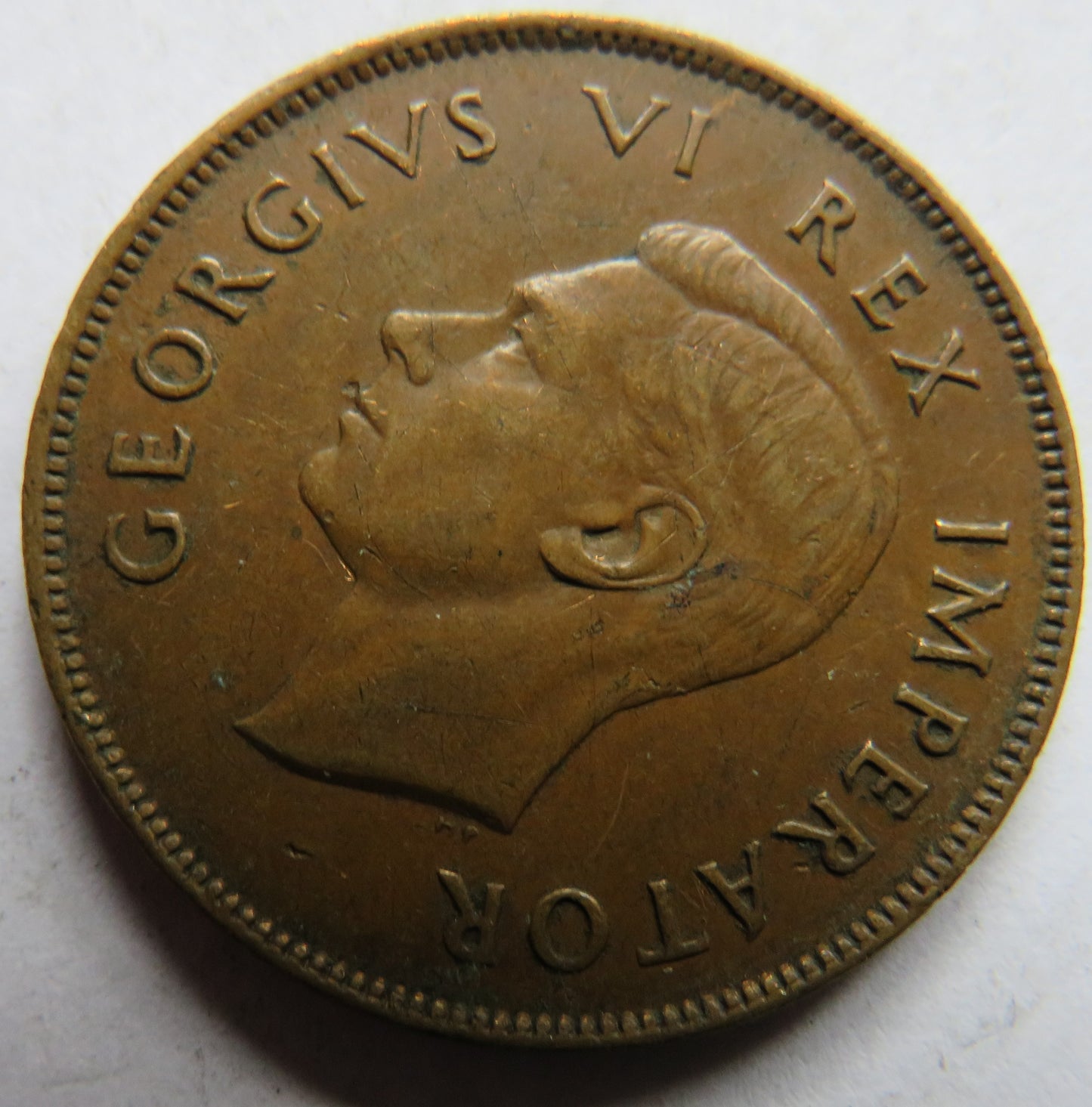 1942 King George VI South Africa One Penny Coin