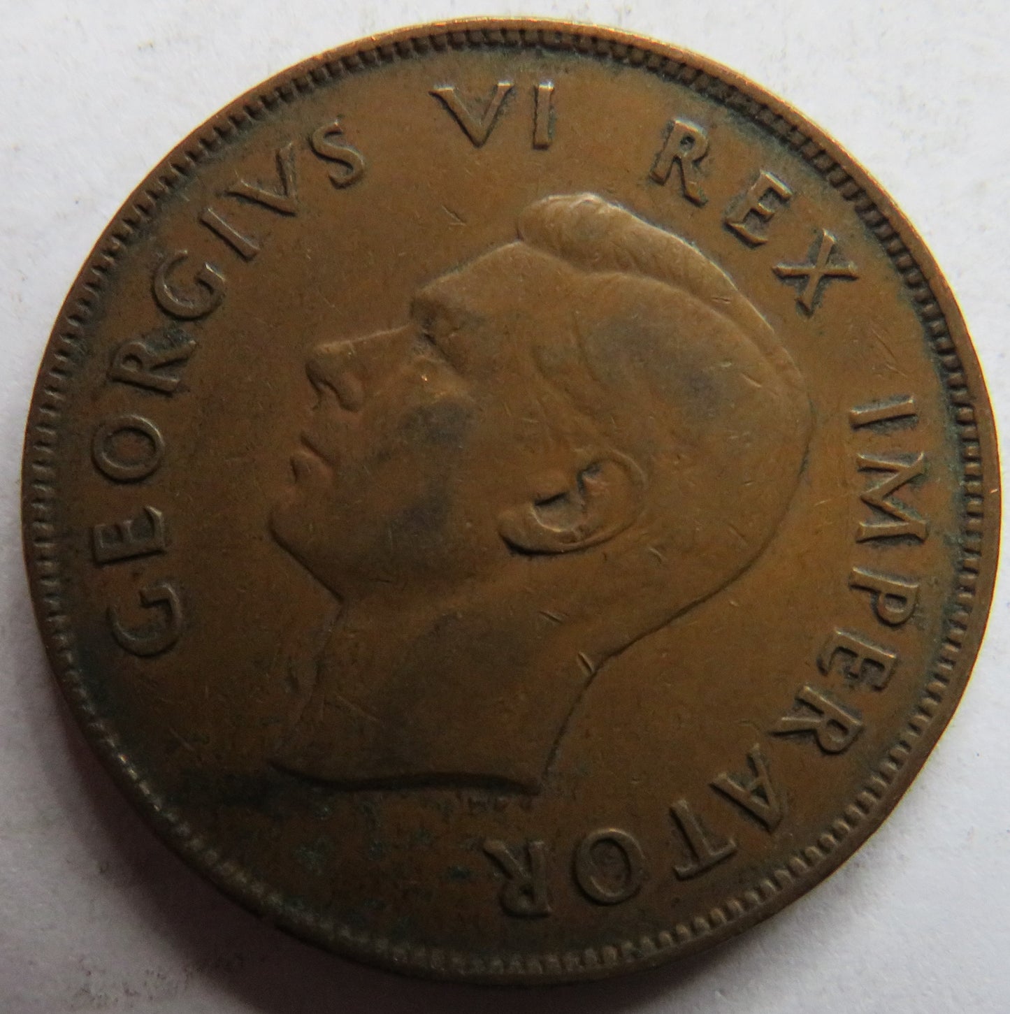 1943 King George VI South Africa One Penny Coin