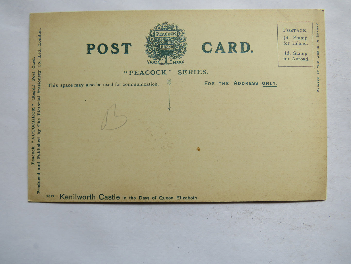 Vintage Postcard of Kenilworth Castle in the Days of Queen Elizabeth