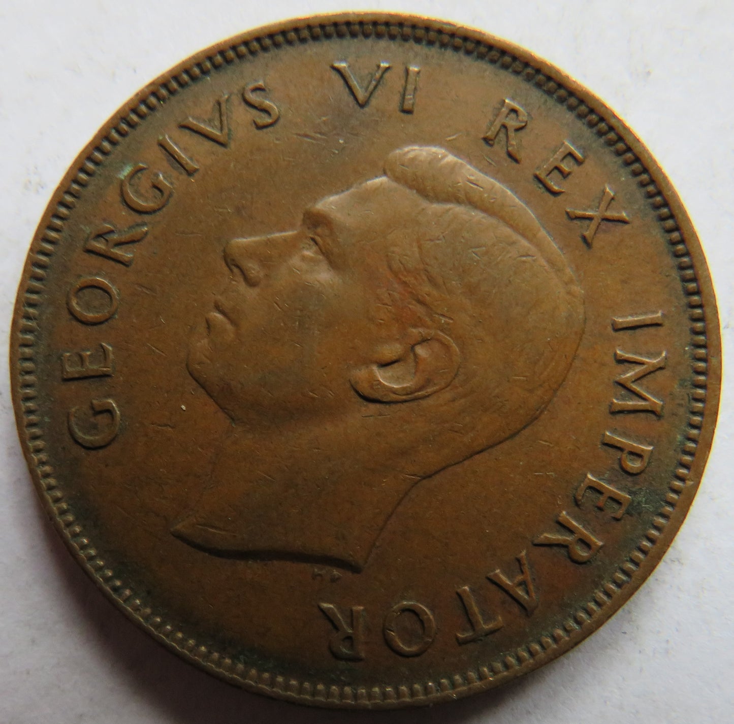 1944 King George VI South Africa One Penny Coin