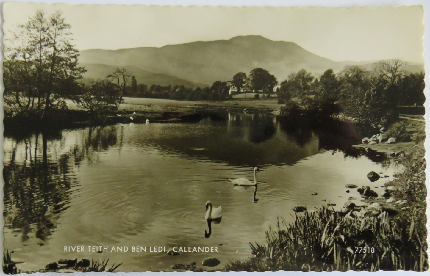 Old Postcard Of River Teith and Ben Ledi, Callander