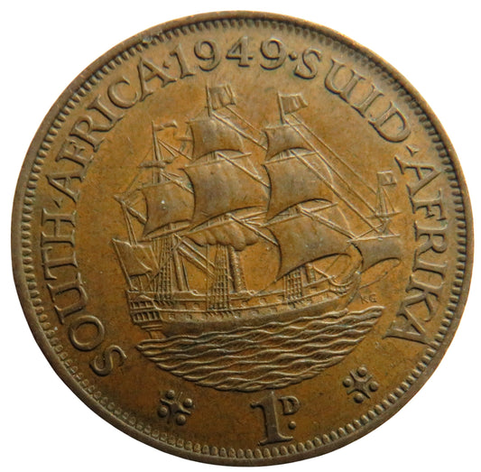 1949 King George VI South Africa One Penny Coin