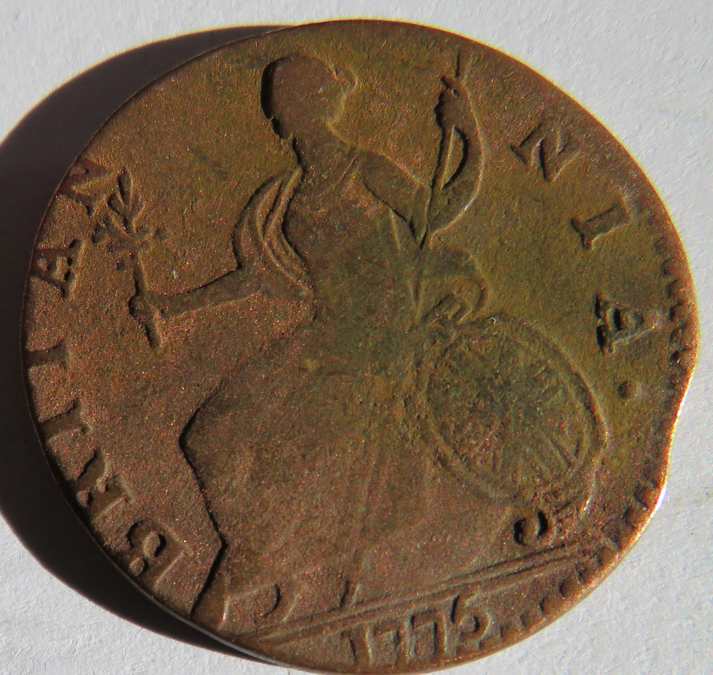 1775 King George III Halfpenny Coin - Great Britain